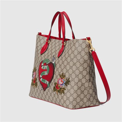 gucci supreme soft canvas tote|Gucci reversible tote.